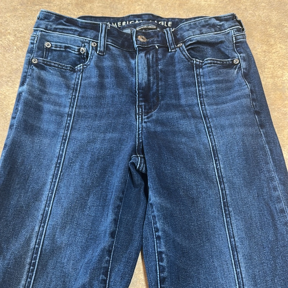American Eagle Outfitters Navy Flare Jeans - Picture 3 of 8